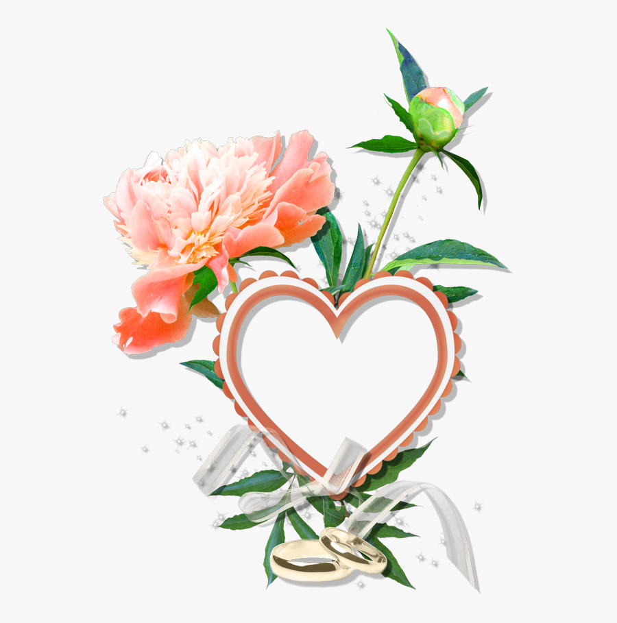 Peonies Clipart Flower Cluster - Heart, Transparent Clipart