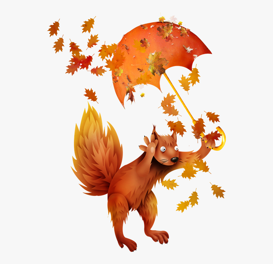 Forgetmenot Autumn Squirrels - Autumn Leaves Png, Transparent Clipart