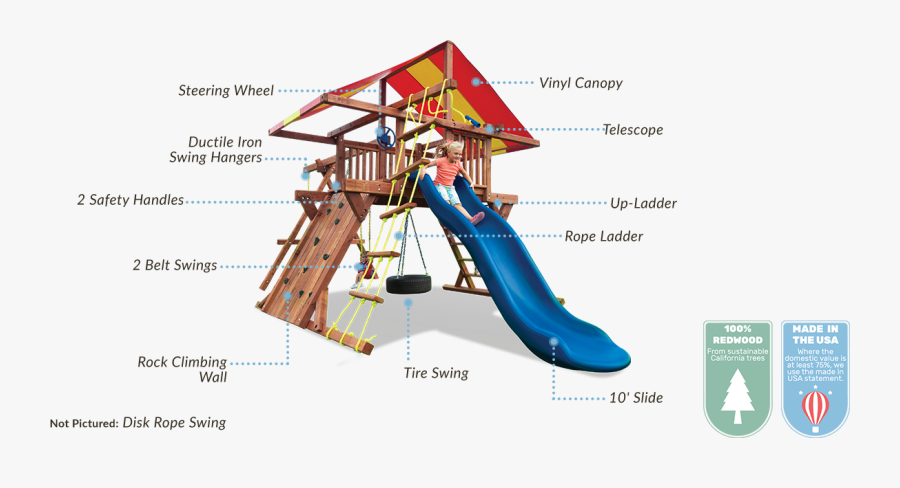 Transparent Rope Ladder Png - Outdoor Playsets Without Swings, Transparent Clipart