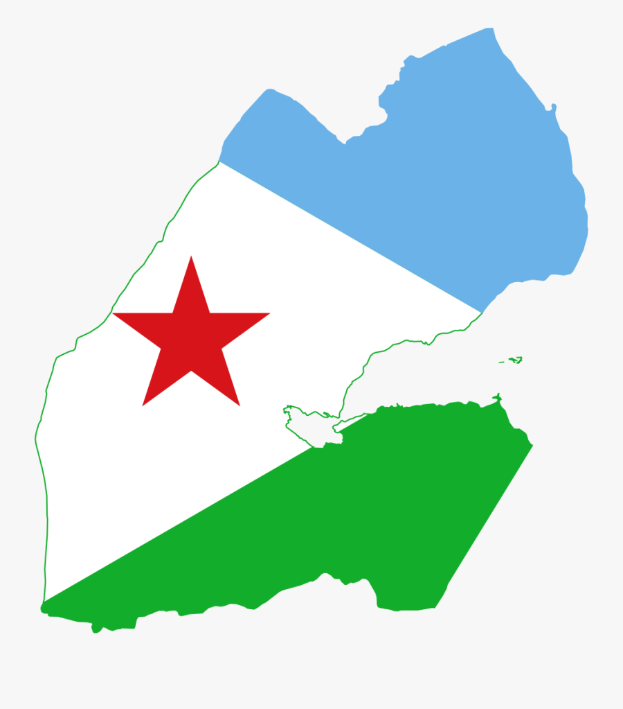 Djibouti Flag Map, Transparent Clipart
