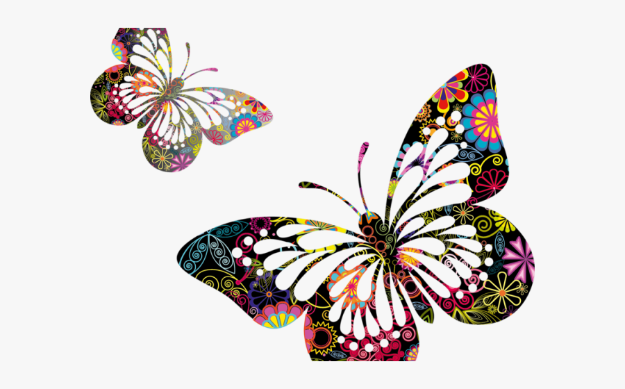 Transparent 17 Clipart - Butterfly Clip Art Border, Transparent Clipart