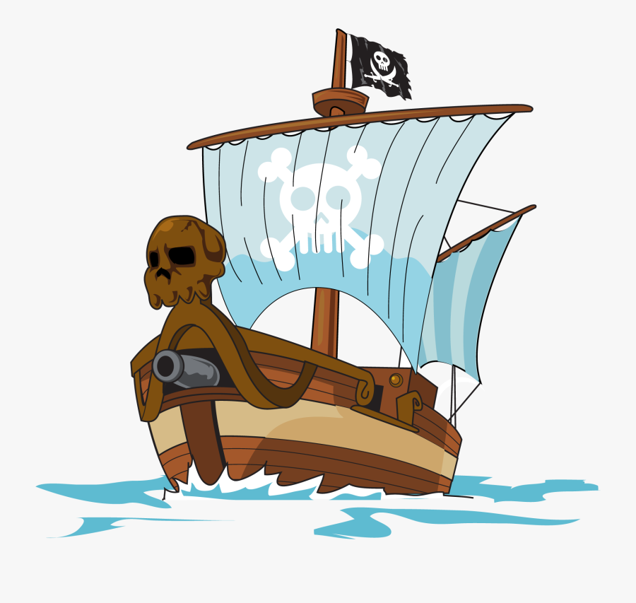 Transparent Treasure Map Background Png - Cartoon Transparent Background Pirate Ship Clipart, Transparent Clipart