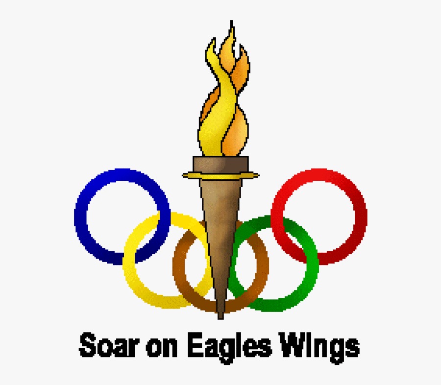 Torch Clipart Ring - Olympics Rings With Flame Clipart, Transparent Clipart