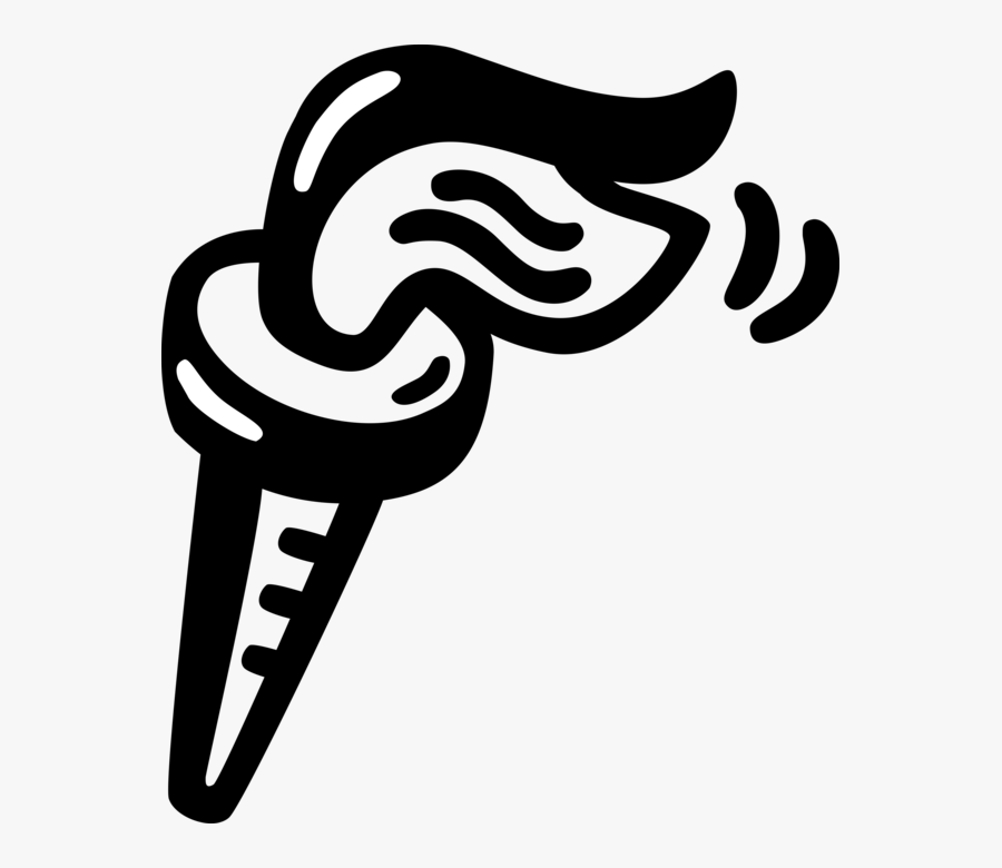Vector Illustration Of Torch Flame Symbol Of Olympic, Transparent Clipart