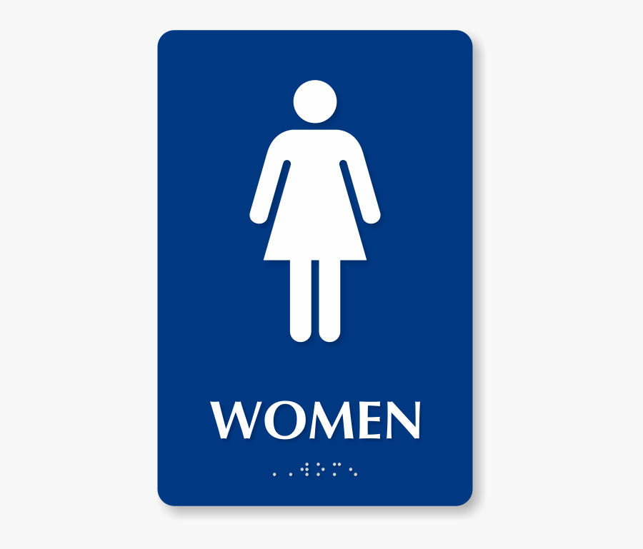 Female Restroom Sign - Female Washroom In Braille, Transparent Clipart