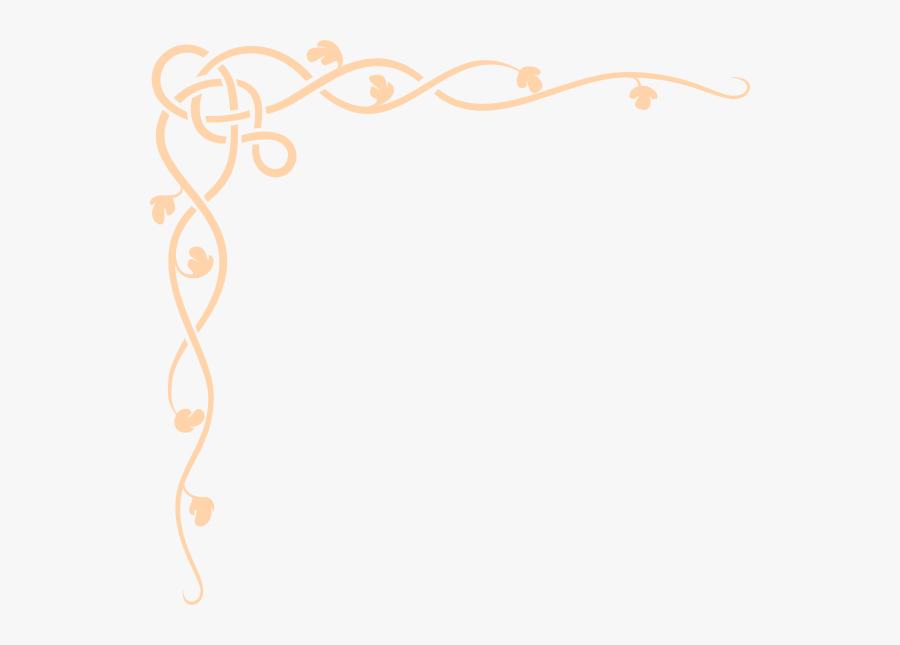 Transparent Apricot Clipart - Corner Border Brown, Transparent Clipart
