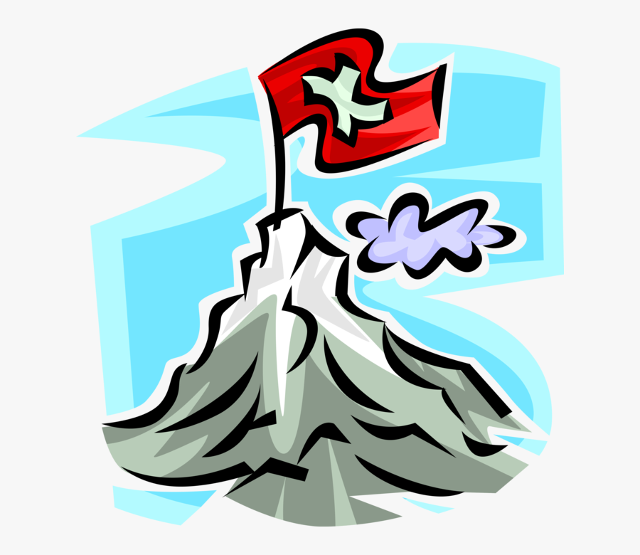 Vector Illustration Of Flag Of Switzerland Erected - Gipfel Clipart, Transparent Clipart
