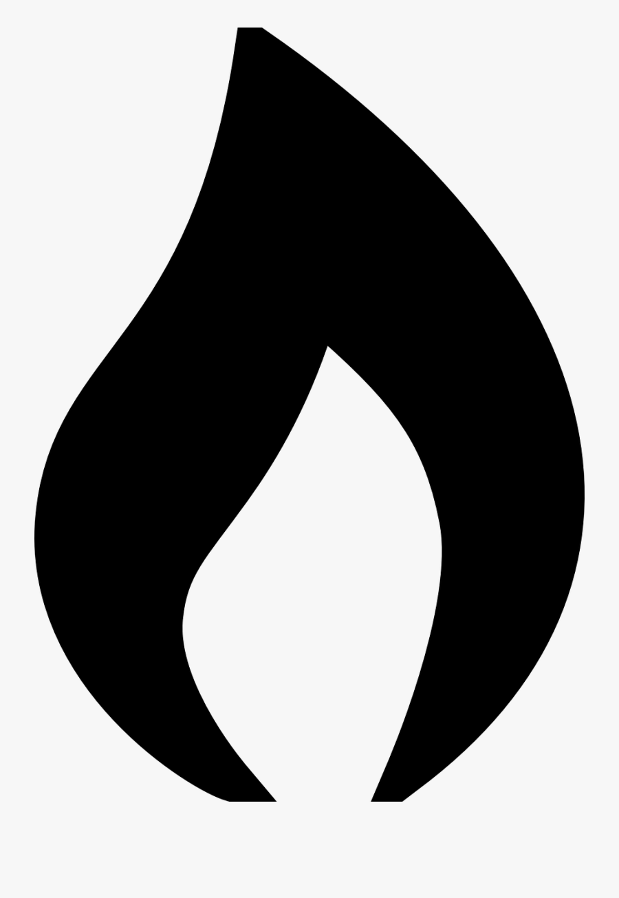 Black And White Flame Logo, Transparent Clipart