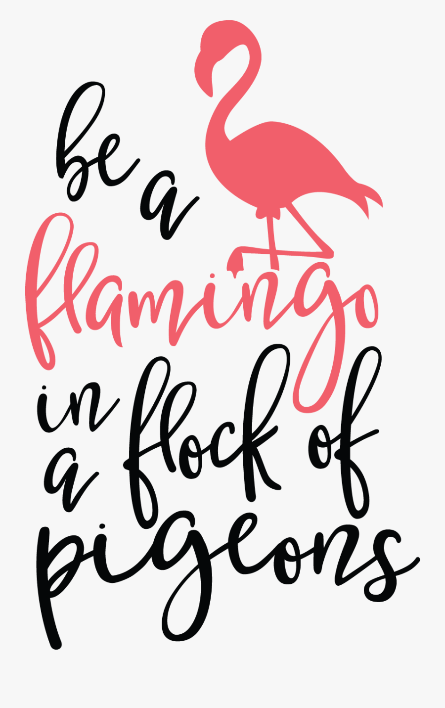 Kitchen Svg Lick The Spoon - Flamingo In A Flock Of Pigeons Svg, Transparent Clipart