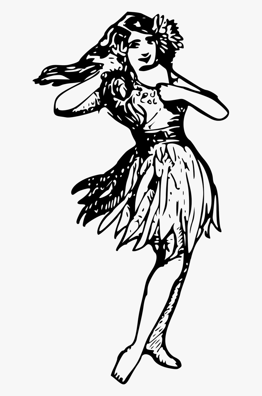 Hula Dancing Girl Vector, Transparent Clipart