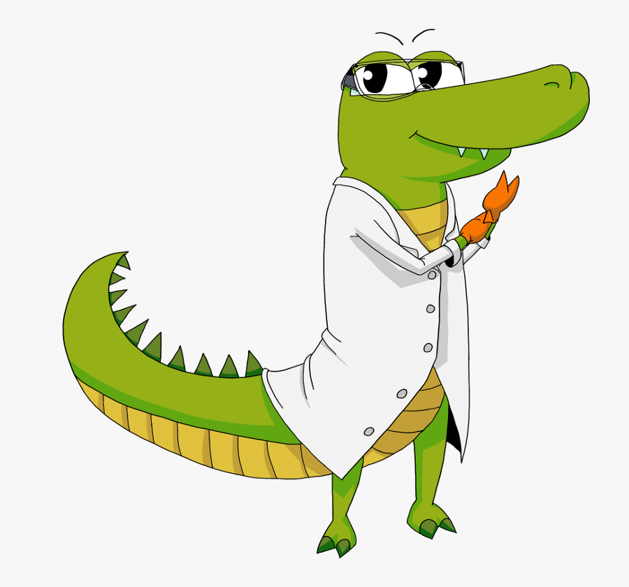 Crocodile Clipart Dinosaur - Dinosaur In Lab Coat, Transparent Clipart