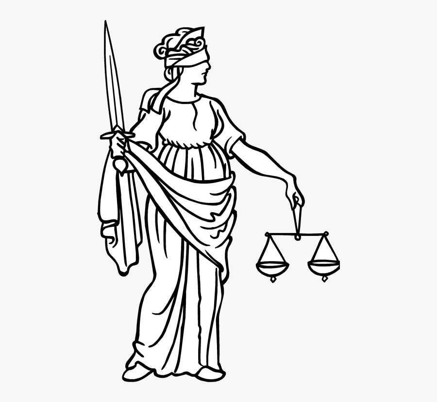 Transparent Lady Justice Png - Easy Lady Justice Drawing, Transparent Clipart