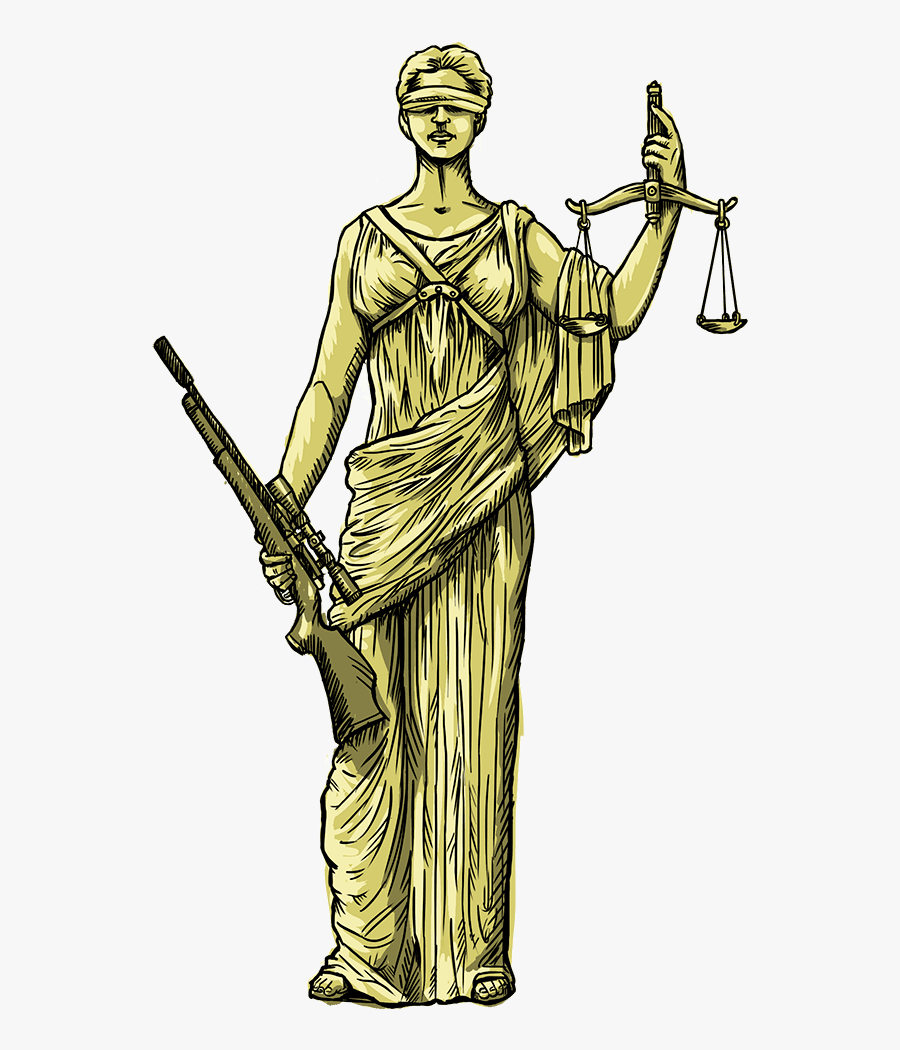 Lady Justice With Gun - Lady Justice With A Gun, Transparent Clipart