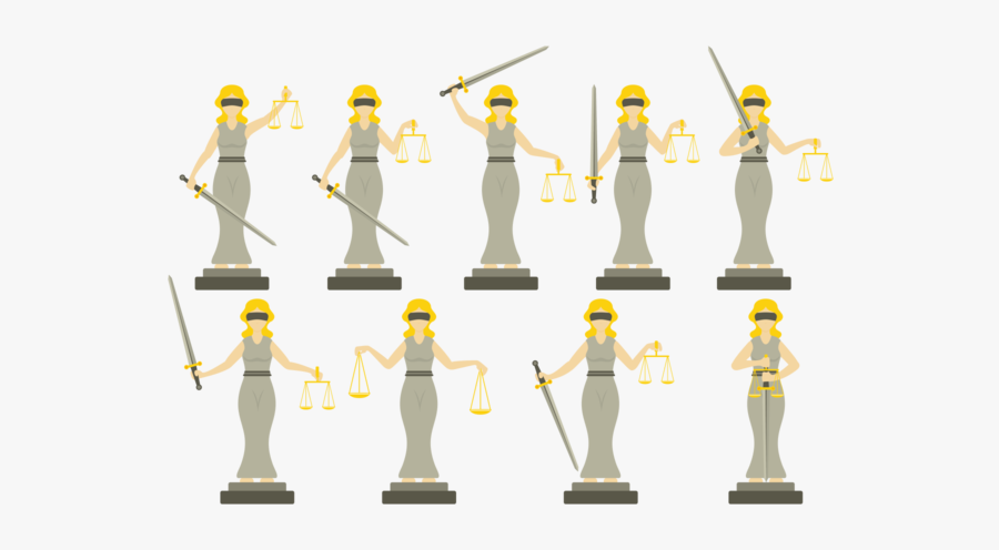 Lady Justice Illustration Dans Flat Design Style - Figurine, Transparent Clipart