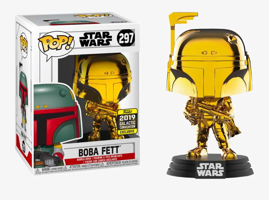 Boba Fett Gold Chrome 2019 Galactic Convention Exclusive, Transparent Clipart