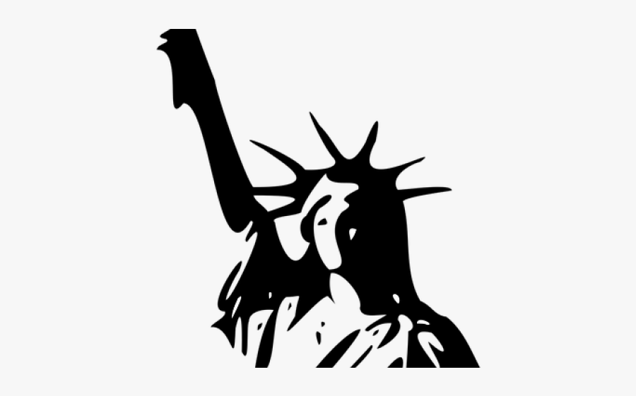 Statue Of Liberty Flag Drawing Transparent Png Clipart - Statue Of Liberty Freedom Art, Transparent Clipart