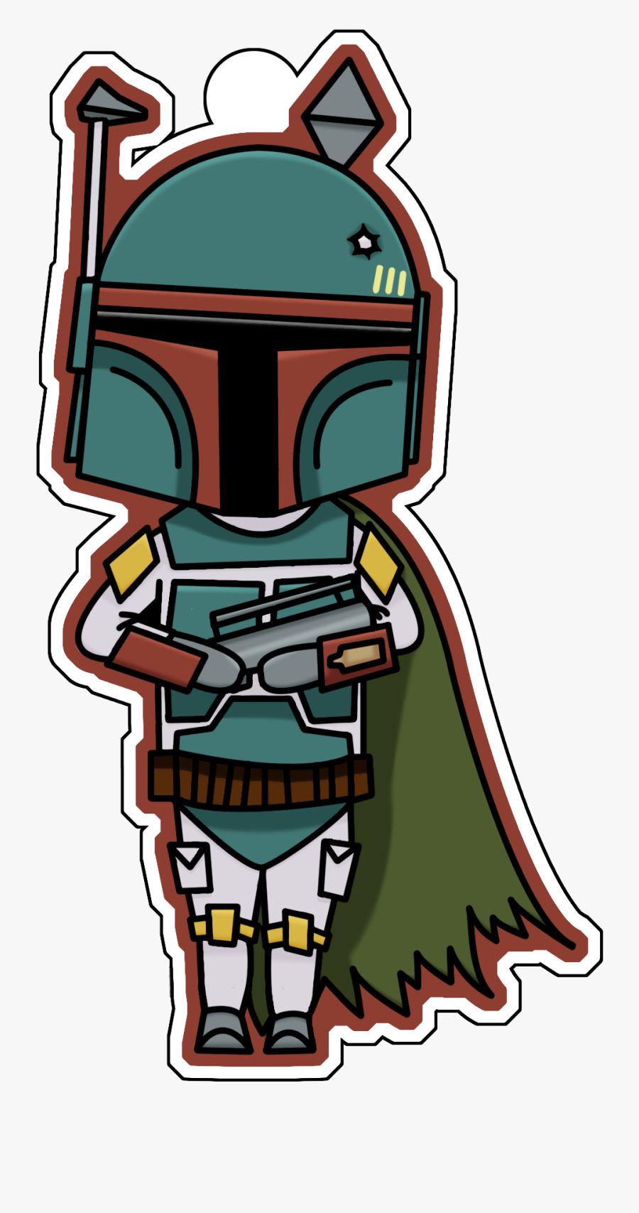 Boba Fett Chibi, Transparent Clipart