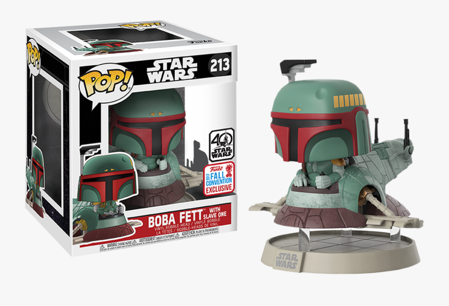 Boba Fett In Slave 1 40th Anniversary Deluxe Nycc17 - Boba Fett With Slave One Funko, Transparent Clipart
