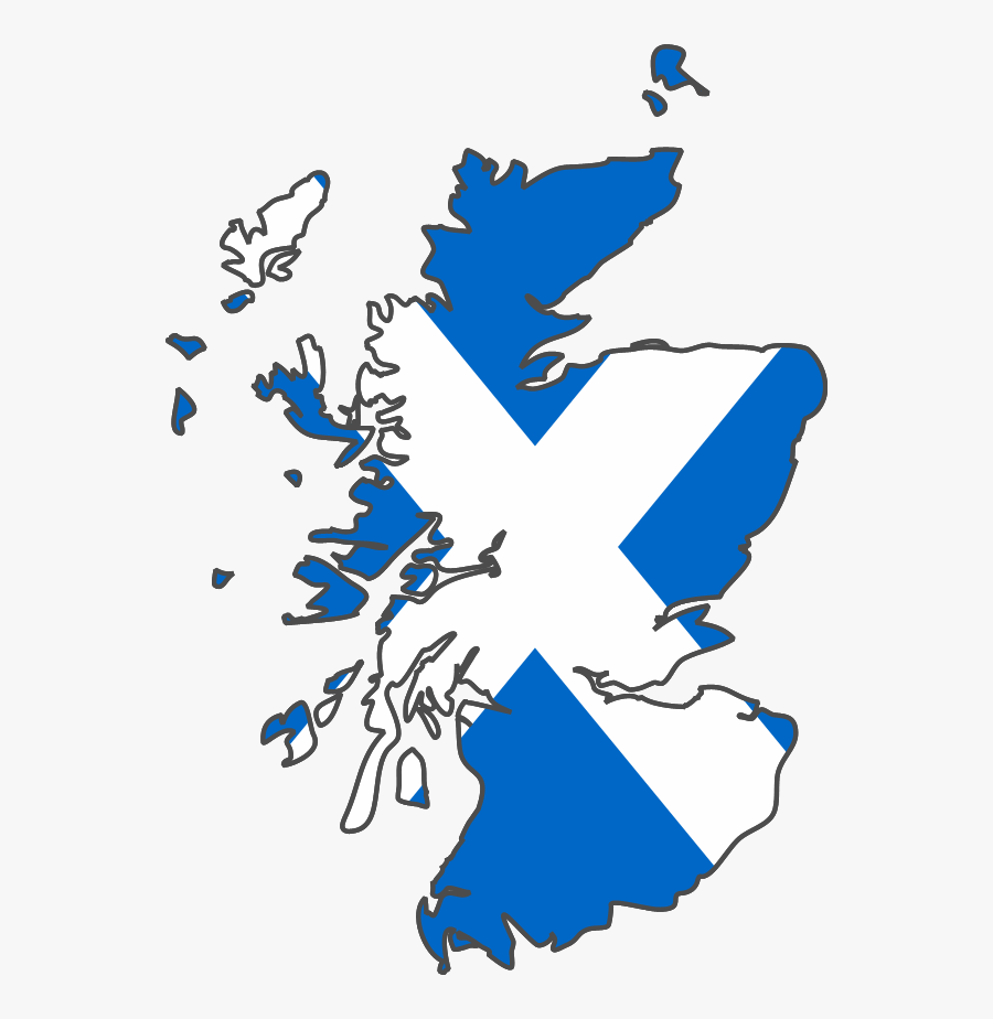 Scotland Flag Map, Transparent Clipart