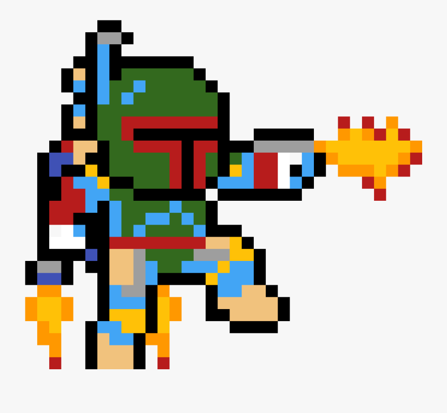 Pixel Art Boba Fett, Transparent Clipart