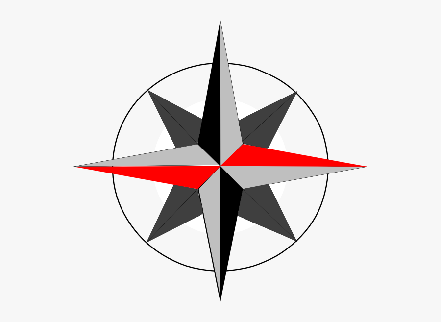 East West Compass 9 Svg Clip Arts - Rosa De Los Vientos Dibujo Facil, Transparent Clipart