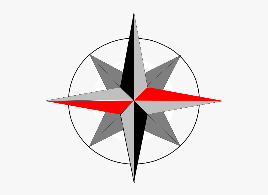 East West Compass 11 Svg Clip Arts - Rosa De Los Vientos Con Los Puntos Cardinales, Transparent Clipart