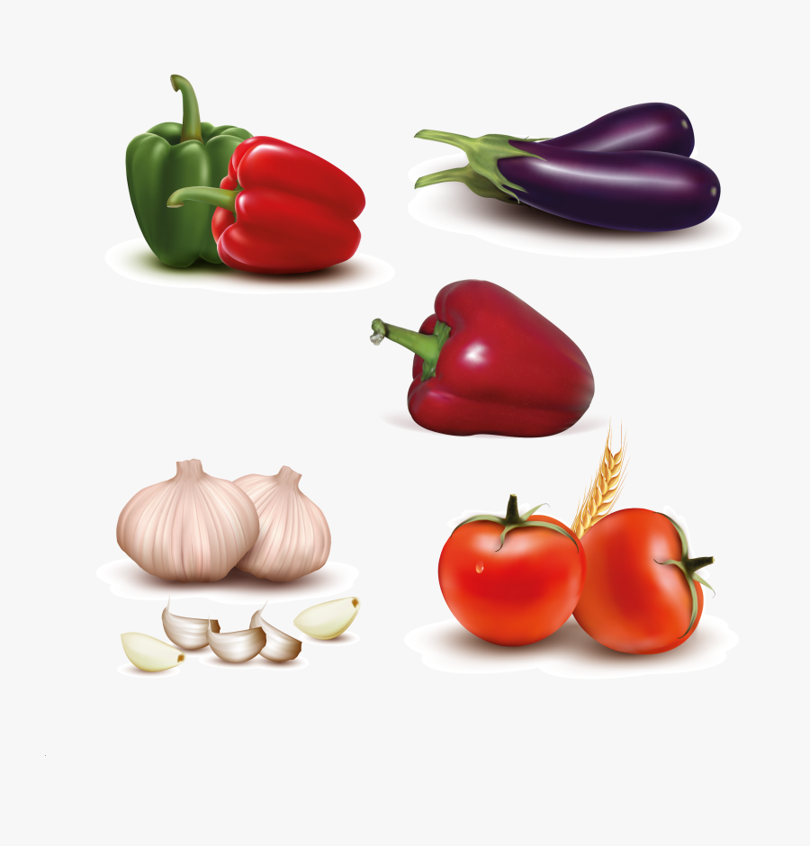 Tomato Garlic Green Pepper, Transparent Clipart