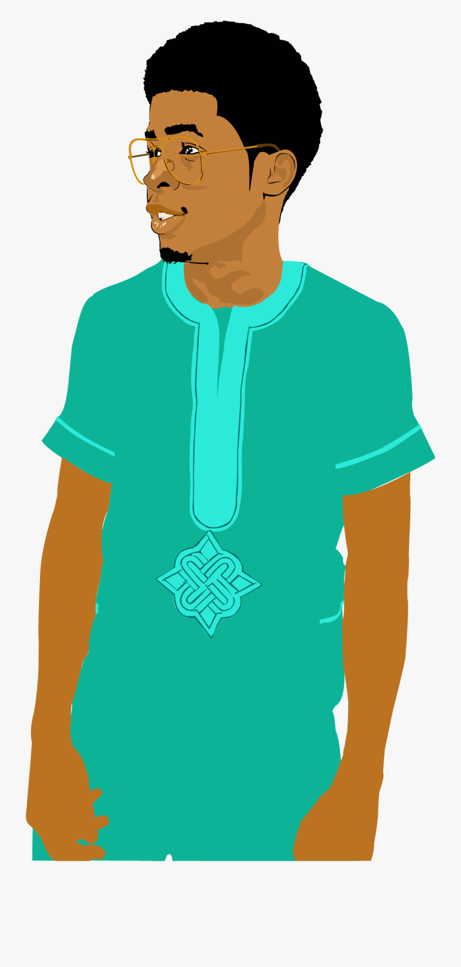 Black Man Clip Art - Young Black Man Illustration, Transparent Clipart