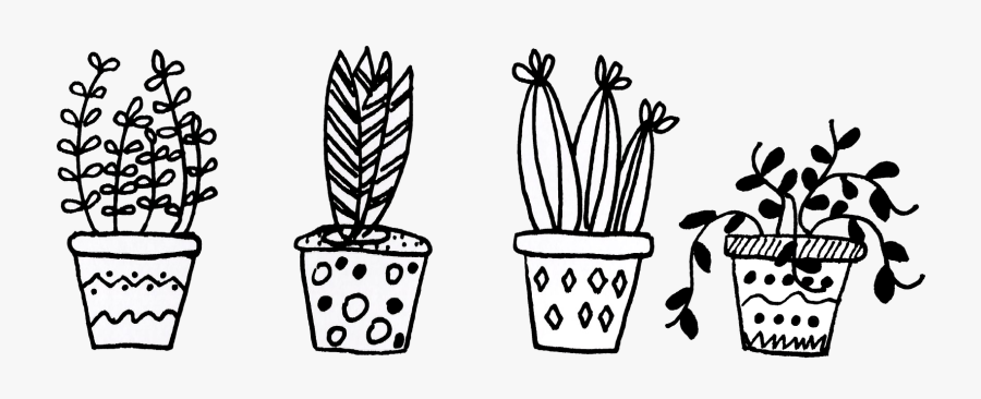 Transparent Flower Doodle Png - Cactus Png Black And White, Transparent Clipart