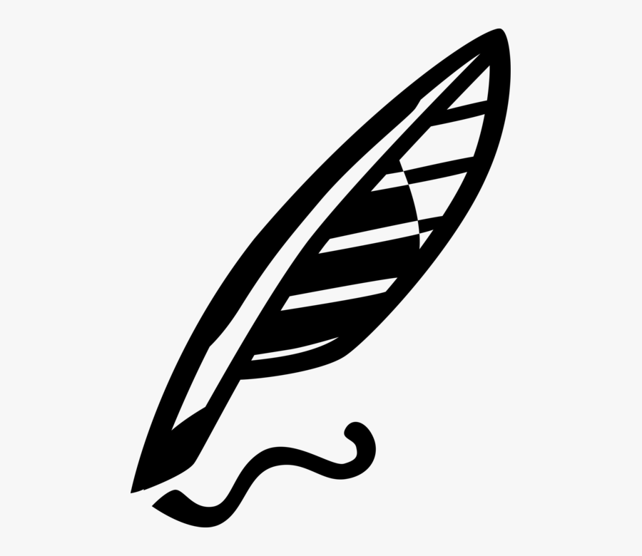 Vector Illustration Of Feather Quill Pen Writing Instrument, Transparent Clipart