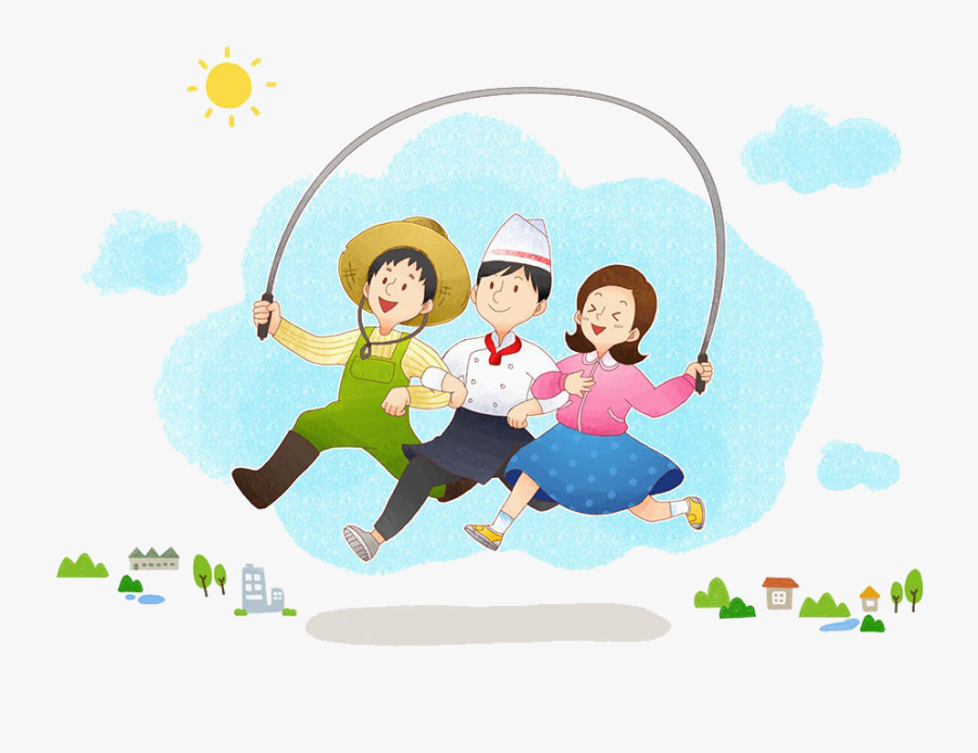 Clipart Child Jumping Rope - Skipping Rope, Transparent Clipart