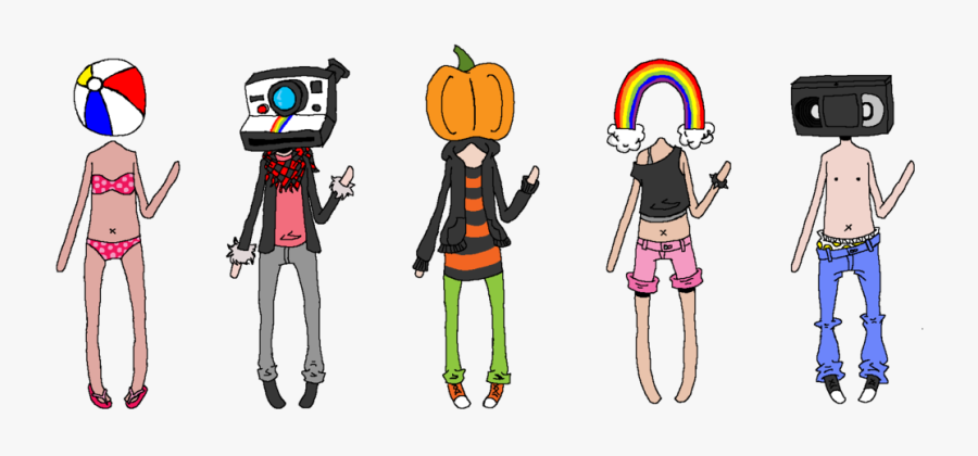 Object Heads Ahoy By Flammingcorn - Drawings Of People With Objects For Head, Transparent Clipart
