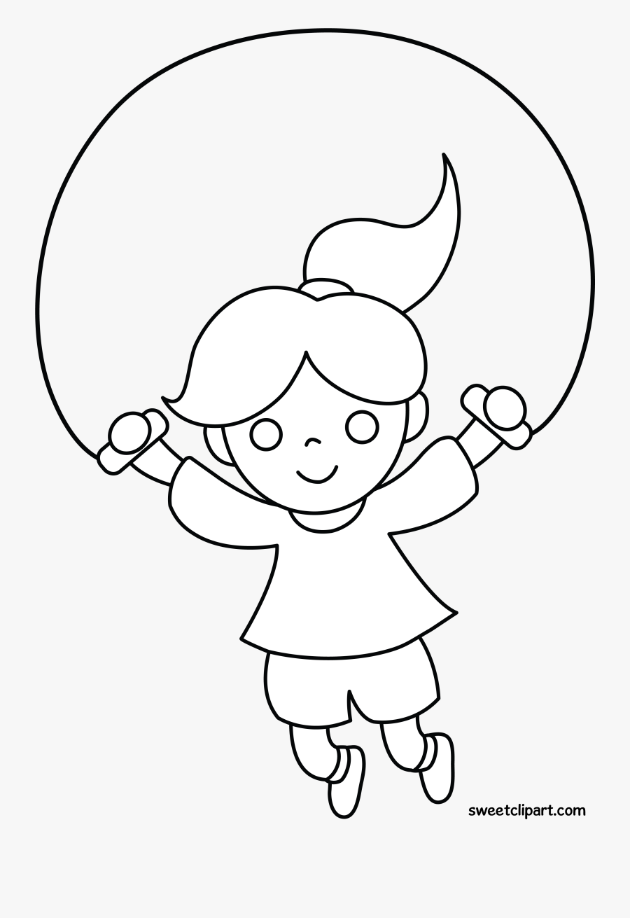 Girls Clipart Jumping Rope - ภาพ ระบายสี เด็ก กระโดด เชือก, Transparent Clipart