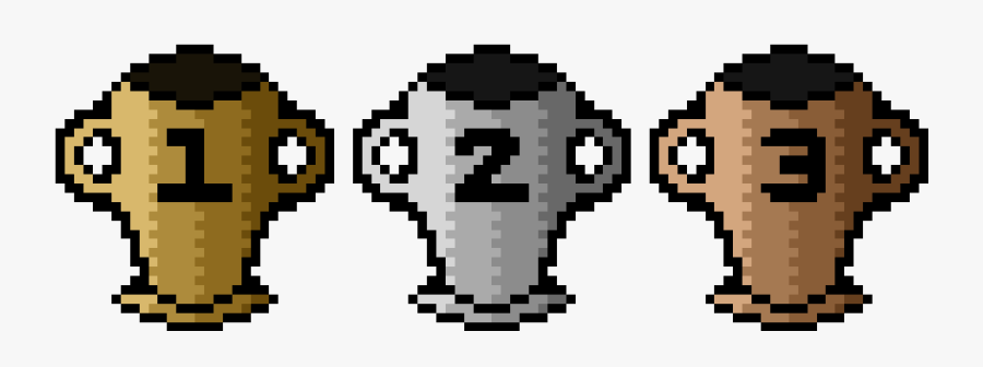 1st Place- Pixel Art Golden Trophy, Skin Request From - Pixel 1st Place, Transparent Clipart