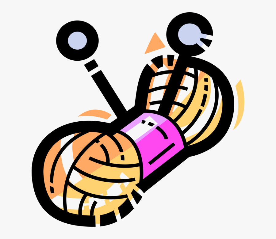 Vector Illustration Of Knitting And Darning Needles, Transparent Clipart