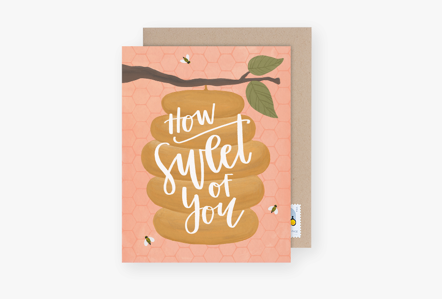 How Sweet Of You Baby Shower Thank You Card - Calligraphy, Transparent Clipart