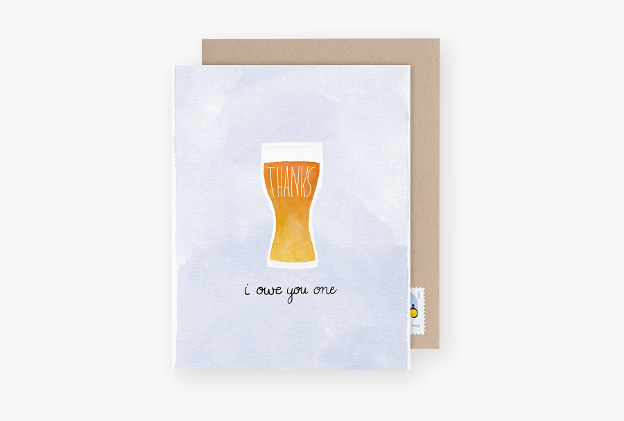 I Owe You One Thank You Note - Funny Nice Fathers Day Cards, Transparent Clipart