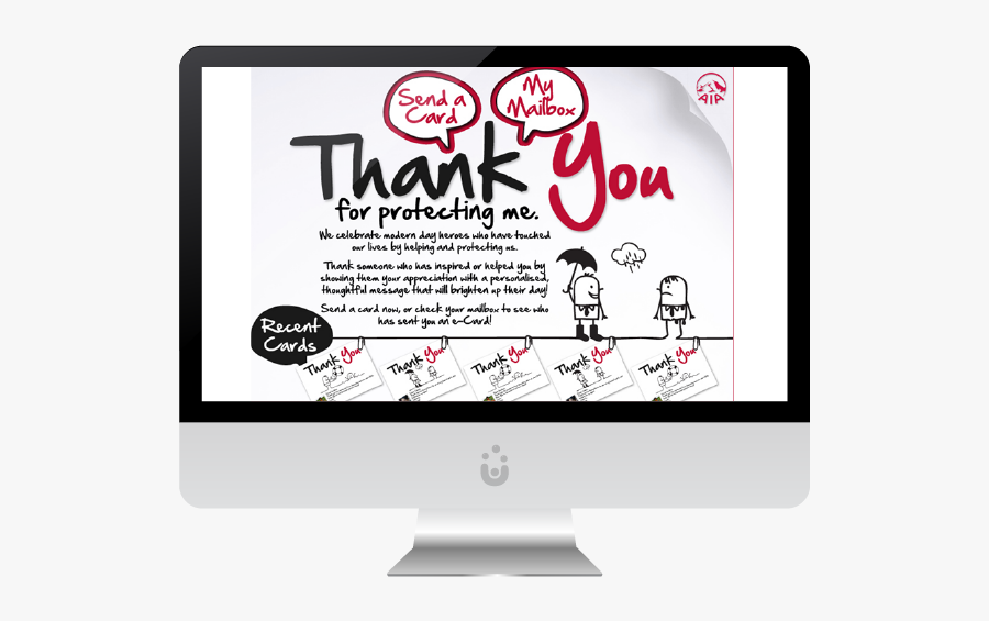 Aia Thank You For Protecting Me - Computer Monitor, Transparent Clipart