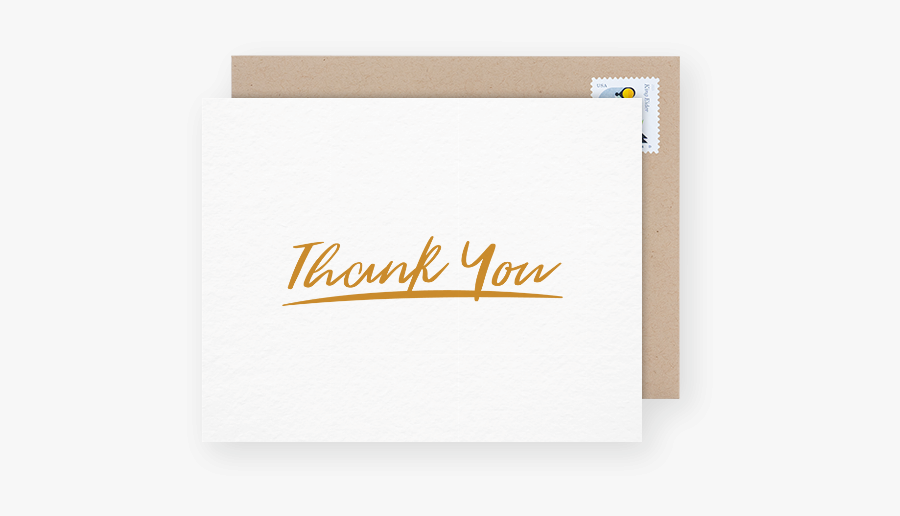 A Job Followup Thank You Card - Calligraphy, Transparent Clipart