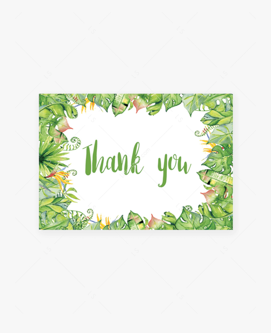 Luau Themed Thank You Cards Printable By Littlesizzle - Banner, Transparent Clipart