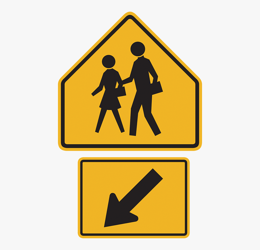 School Crossing - School Crossing Ahead Sign, Transparent Clipart