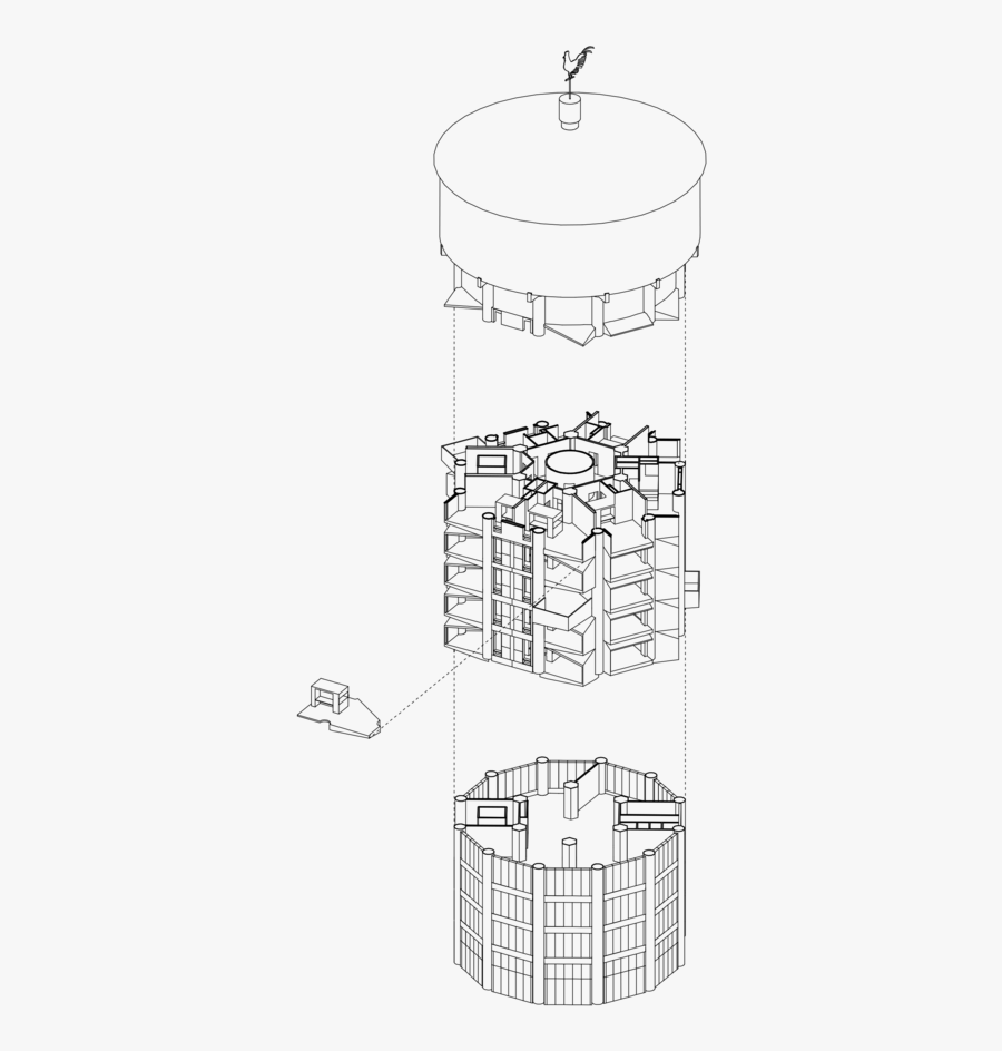 Jægersborg Water Tower , Png Download - Technical Drawing, Transparent Clipart