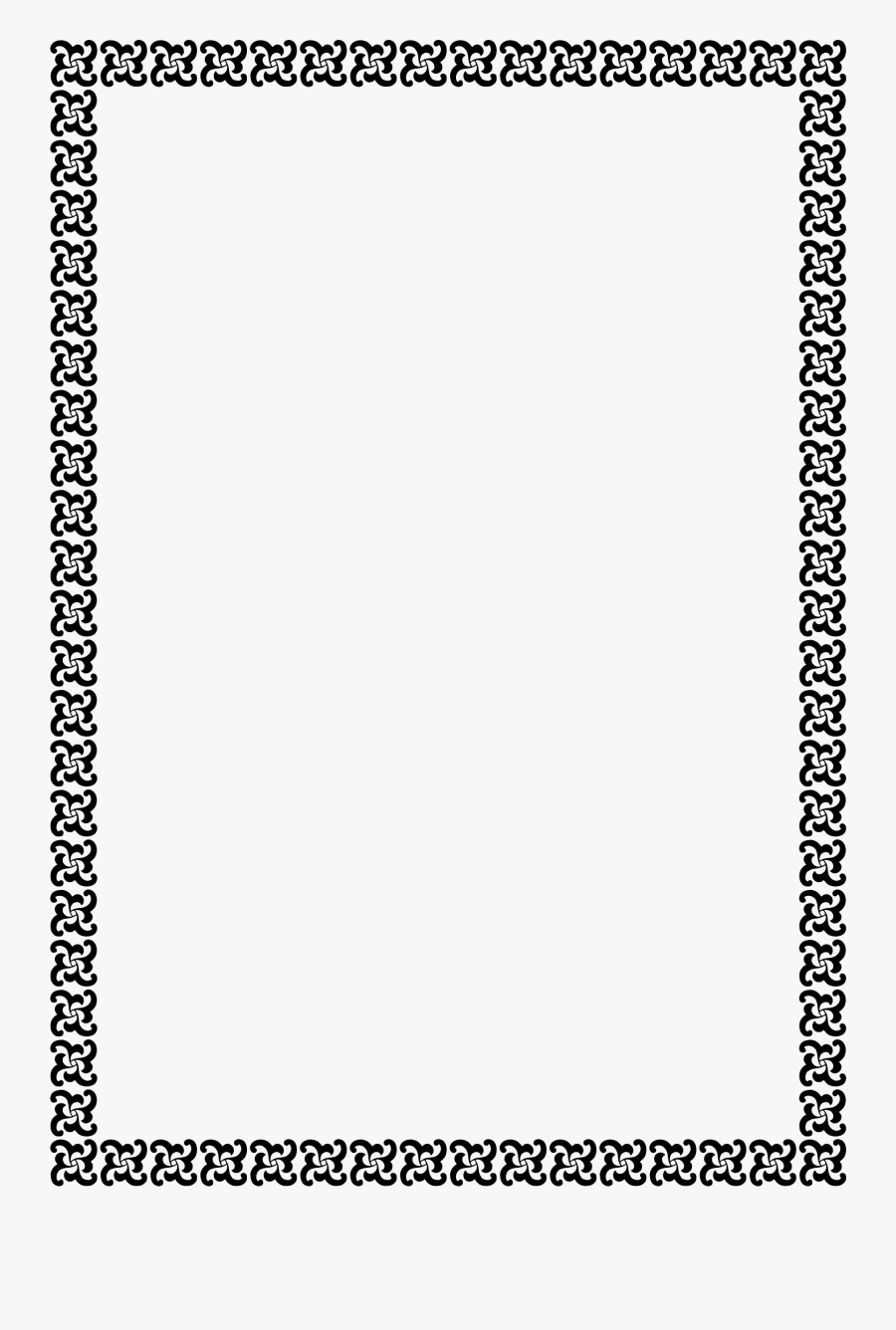 Floral Border A Size - Monochrome, Transparent Clipart
