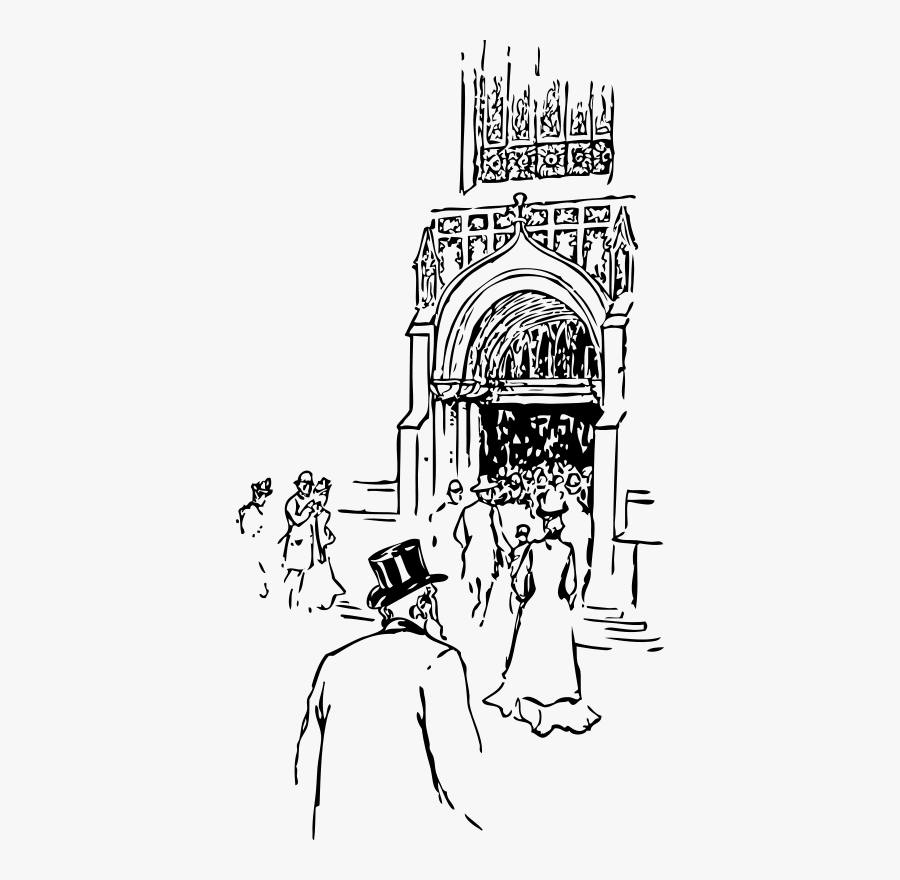 Entering Cathedral - Clip Art, Transparent Clipart