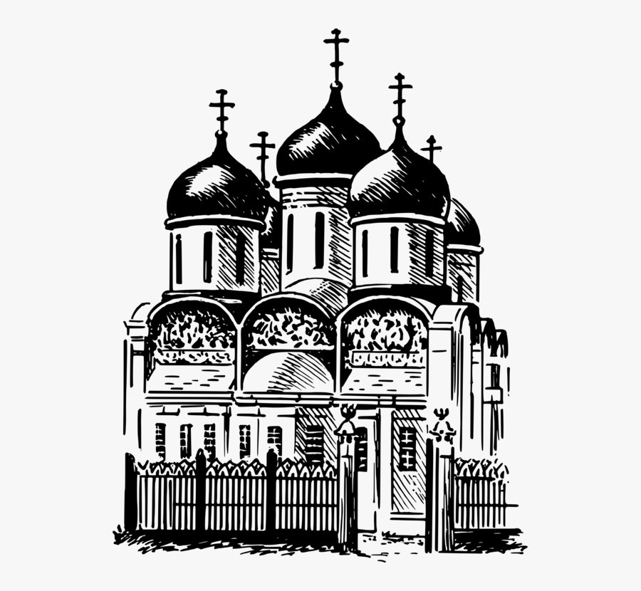 Basilica,monochrome Photography,cathedral - Byzantine Architecture Drawing, Transparent Clipart