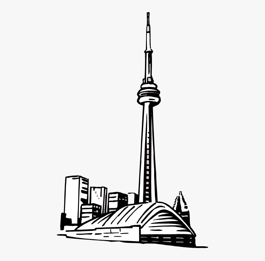 Cn Tower Drawing Easy - Simple Cn Tower Drawing, Transparent Clipart