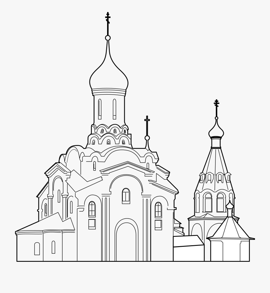 Orthodoxal Cathedral 1 By Rones Clip Arts - Cathedral Clipart Black And White Png, Transparent Clipart