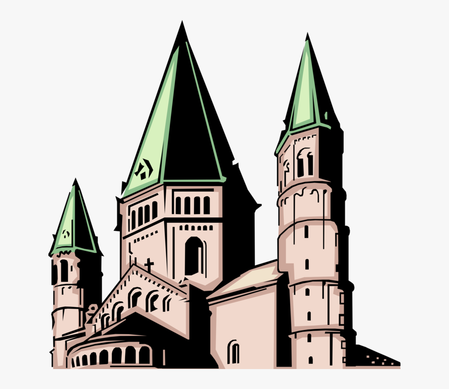 Clip Art Cathedral Steeple Vector Image - Illustration, Transparent Clipart