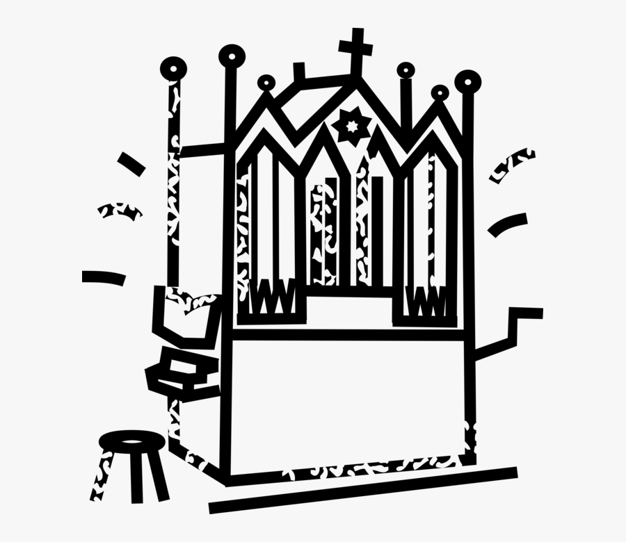 Vector Illustration Of Christian Religion Church Pipe, Transparent Clipart