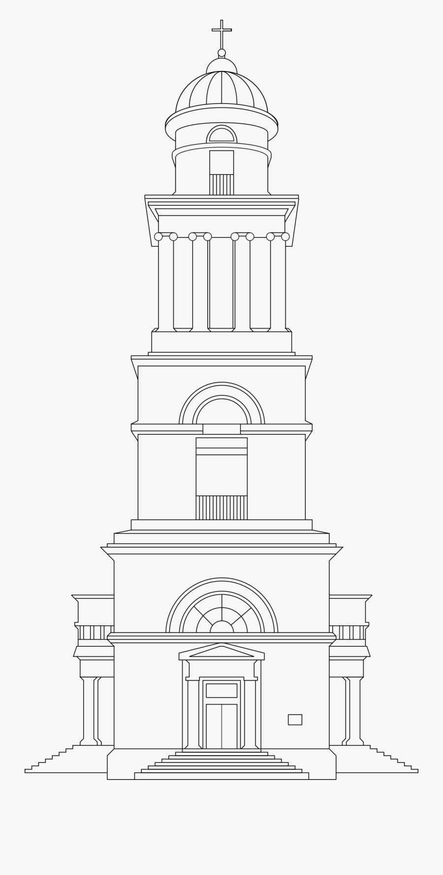 Nativity Cathedral Belltower Vector - Sketch, Transparent Clipart